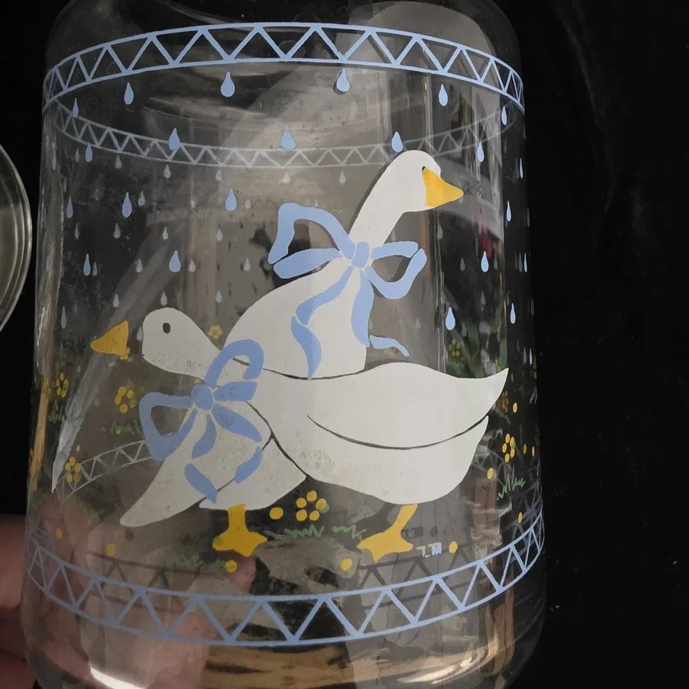 VTG Country Goose Glass Jar '87 Anchor Hocking 6.5